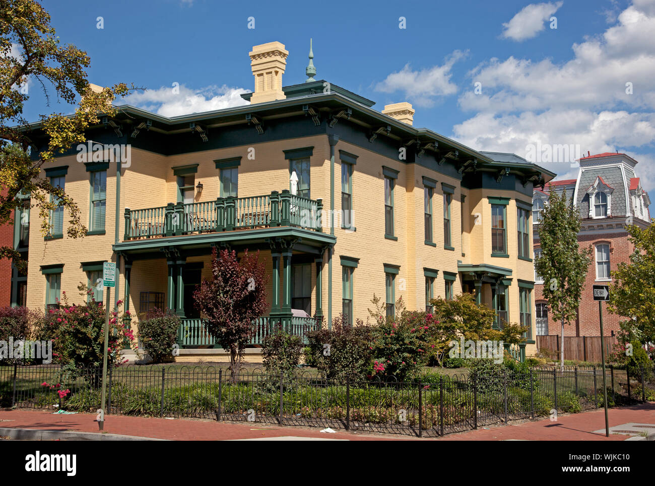 Storico di architettura vittoriana a LeDroit Park, un quartiere a NW, Washington, D.C. Foto Stock