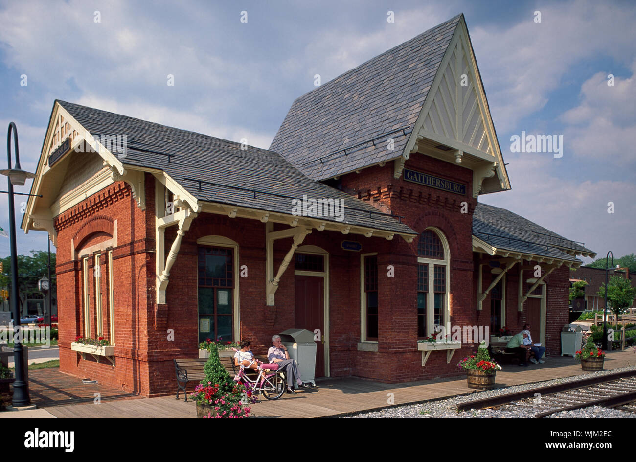 Storica stazione ferroviaria in Gaithersburg, Maryland Foto Stock