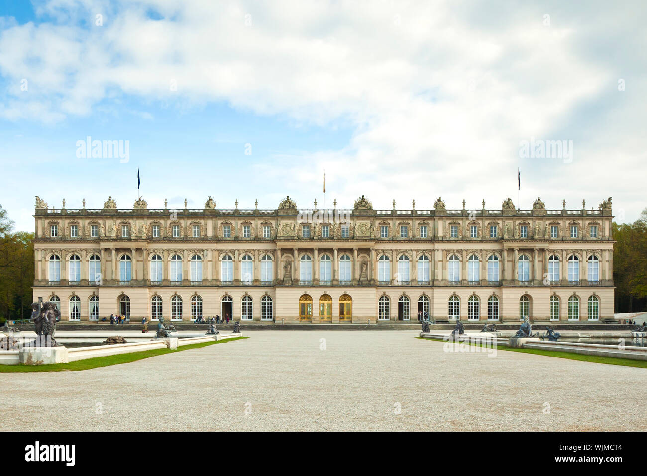 Un'immagine del bellissimo castello Herrenchiemsee Foto Stock