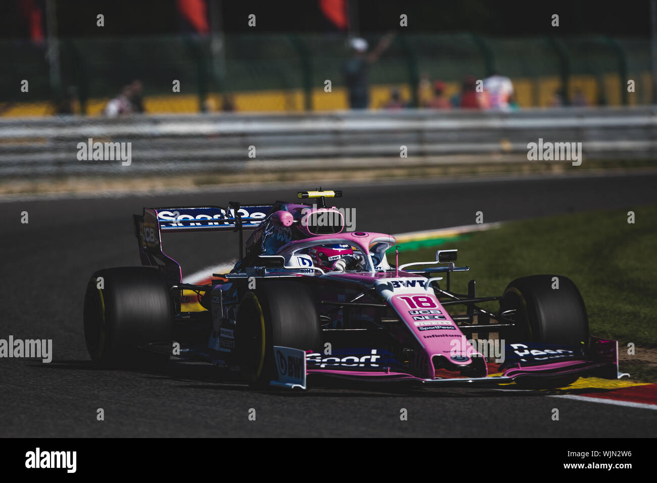 #18, la Lancia passeggiata, può, punto Racing, in azione durante il Gran Premio del Belgio a Spa Francorchamps Foto Stock