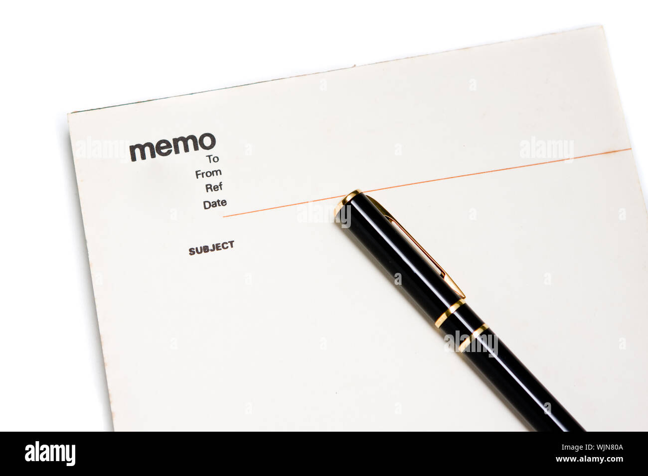 Blank memo pad notebook per inserire testo, spazio di copia Foto Stock