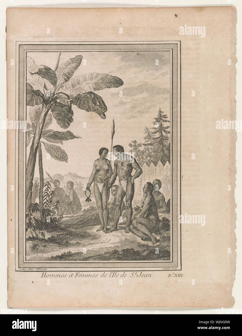 Hommes et femmes de l'Ile de St Jean Foto Stock