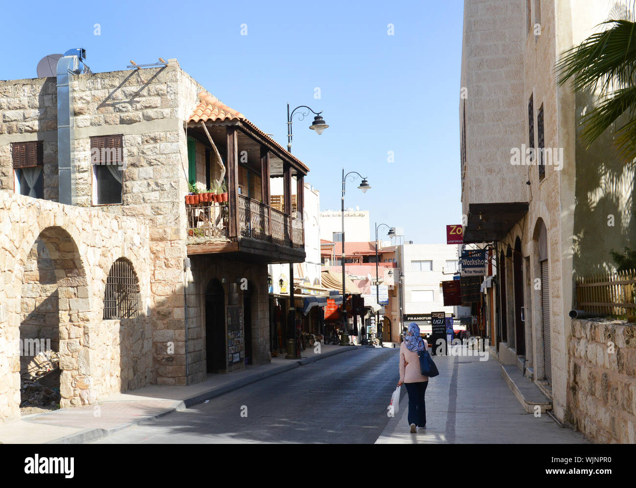 Madaba dal centro città. Foto Stock