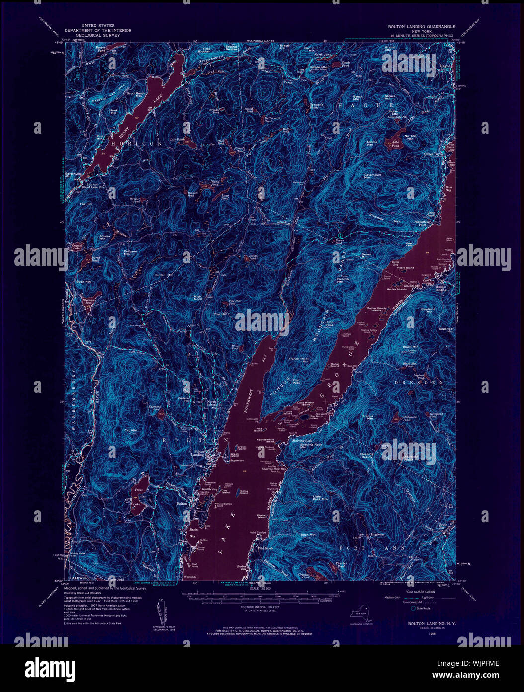 Bolton landing mappa di new york immagini e fotografie stock ad alta