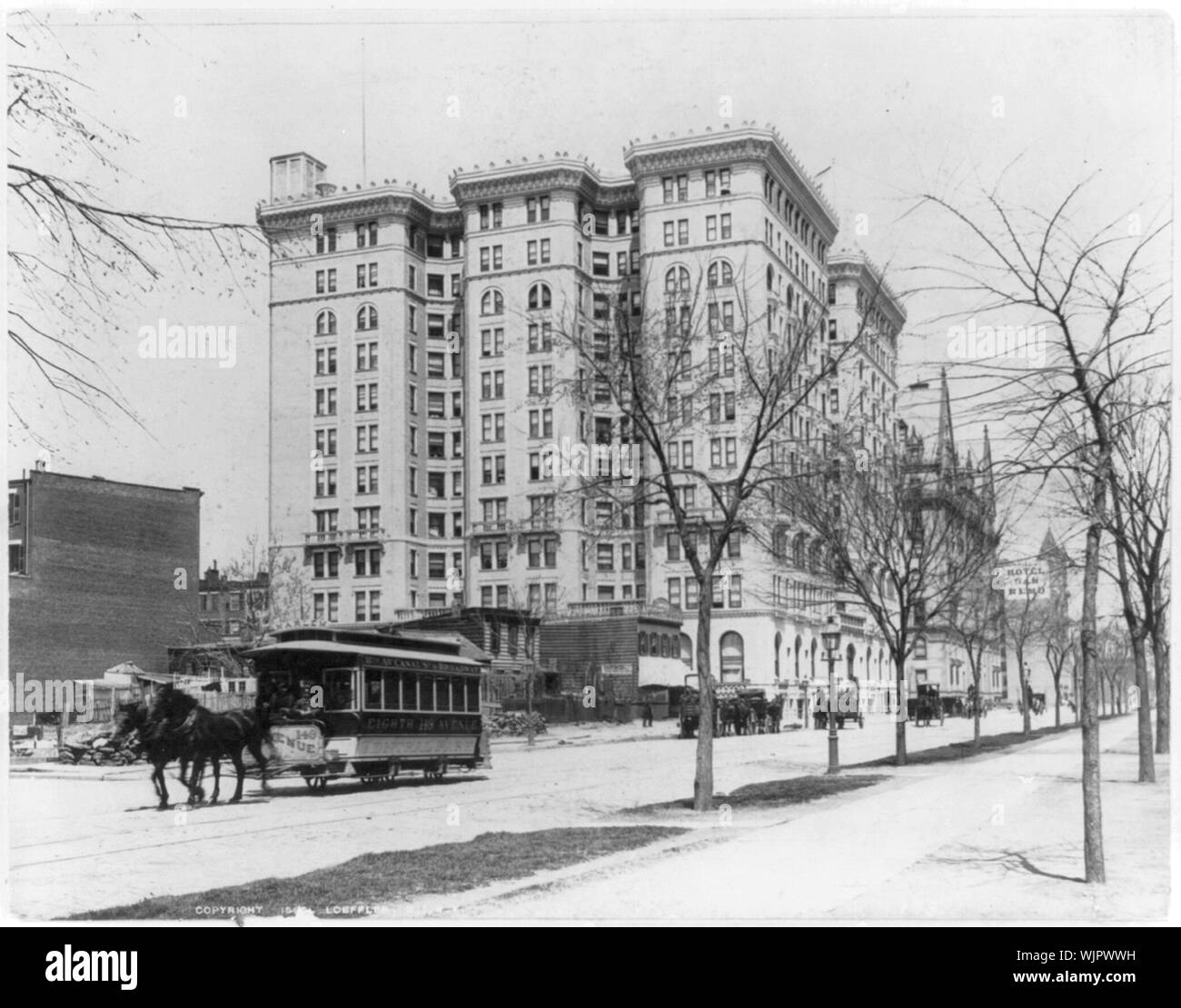A cavallo il tram no. 148 di una New York City system Foto Stock
