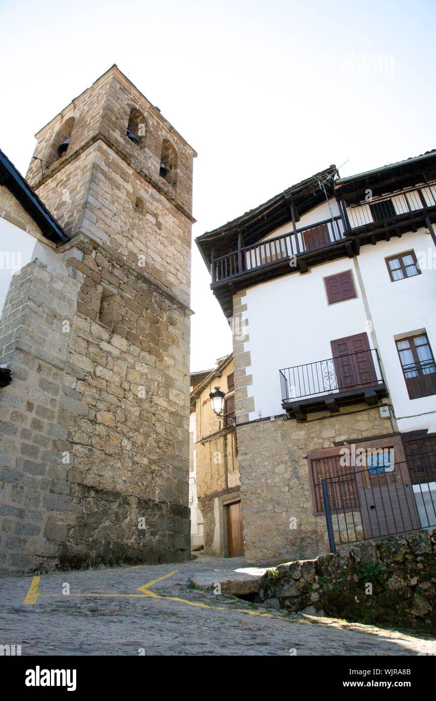 Antica chiesa pubblica a candelario village a Salamanca spagna Foto Stock