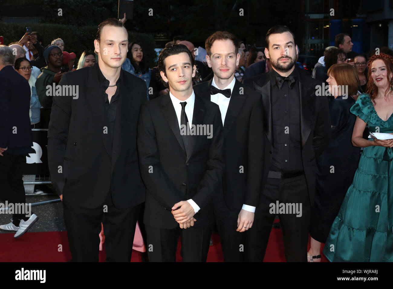 Il 1975, Matteo Healy, Adam Hann, Ross MacDonald e George Daniel, GQ Men of the Year Awards, la Tate Modern di Londra, Regno Unito, 03 settembre 2019, Foto di Foto Stock