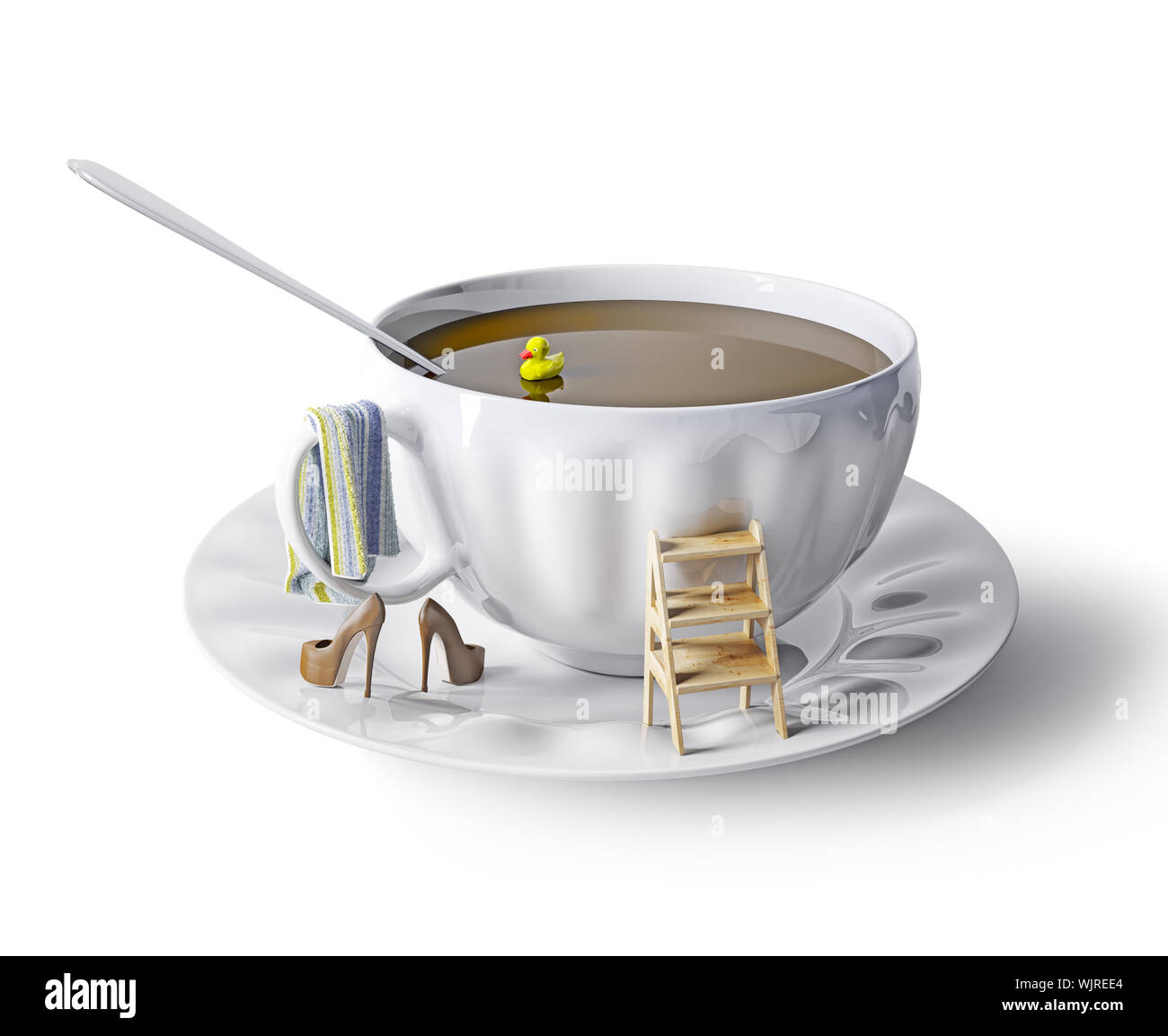 Tazza di caffè come la vasca da bagno. concetto creativo Foto Stock