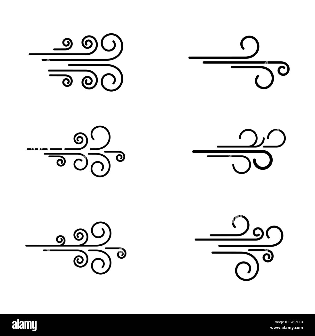 Vento icona vettore design modello di illustrazione Illustrazione Vettoriale