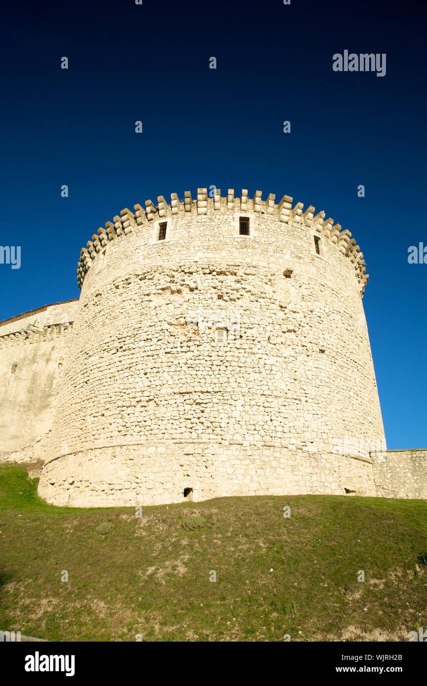 Antico castello pubblica della città di Cuellar A SEGOVIA SPAGNA Foto Stock