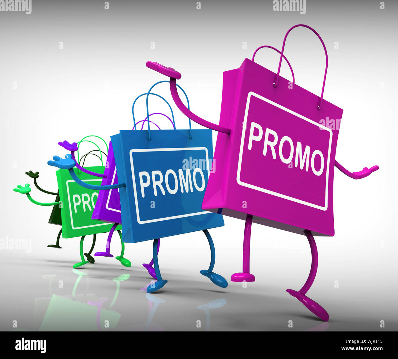 Buste Promo in rappresentanza di promozioni, offerte speciali e messaggi pubblicitari Foto Stock