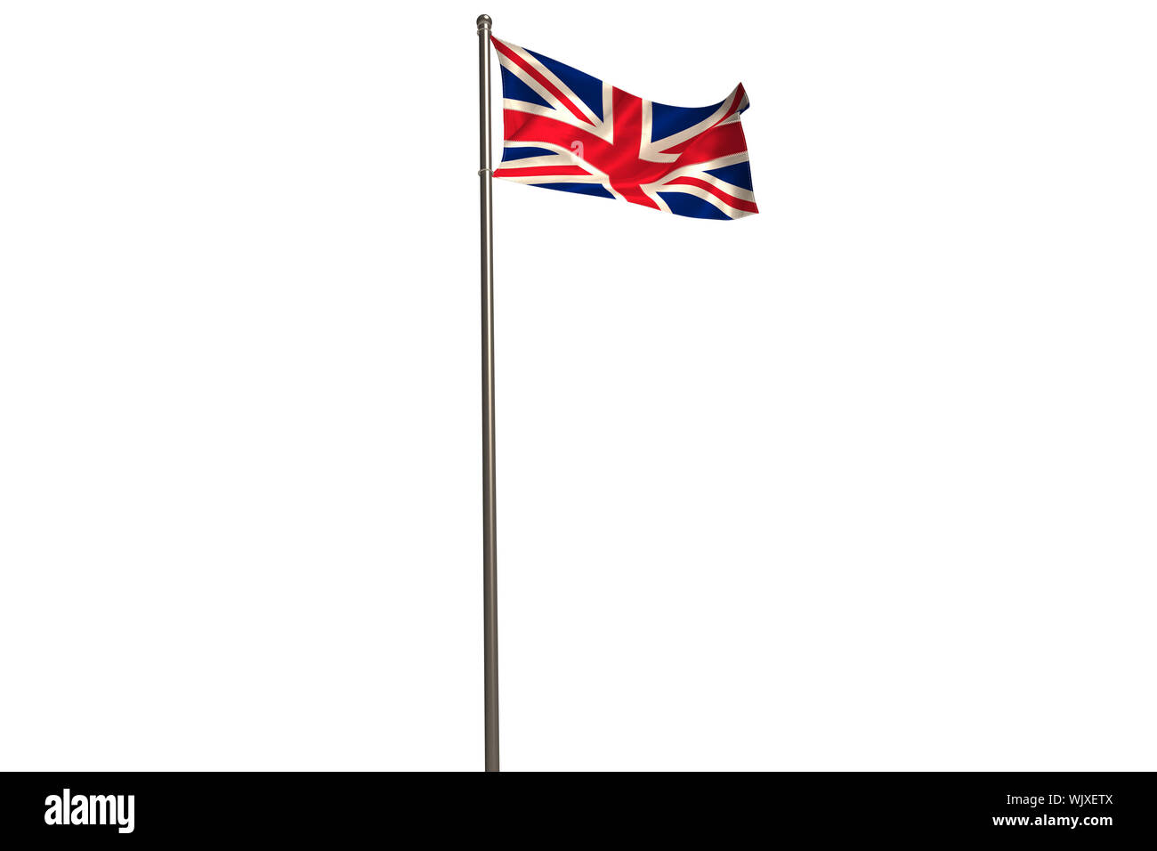Grande bandiera britannica sulla bandiera pole Foto Stock