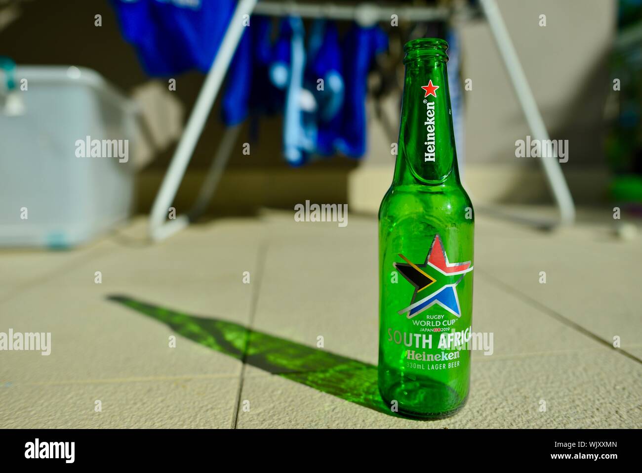 Sud Africa, Heineken 2019 Giappone Coppa del Mondo di Rugby di bottiglie di  birra Foto stock - Alamy