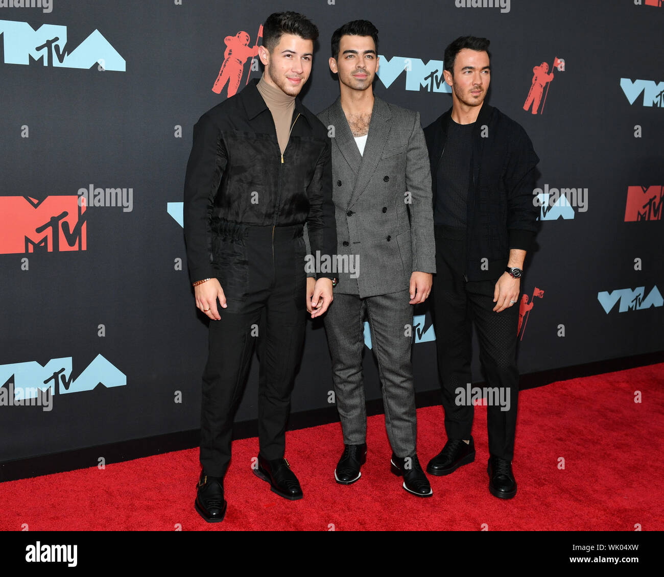 Jonas Brothers - Nick Jonas Joe Jonas e Kevin Jonas frequentare il 2019 MTV Video Music Awards presso il Centro Prudential su agosto 26, 2019 a Newark, New J Foto Stock