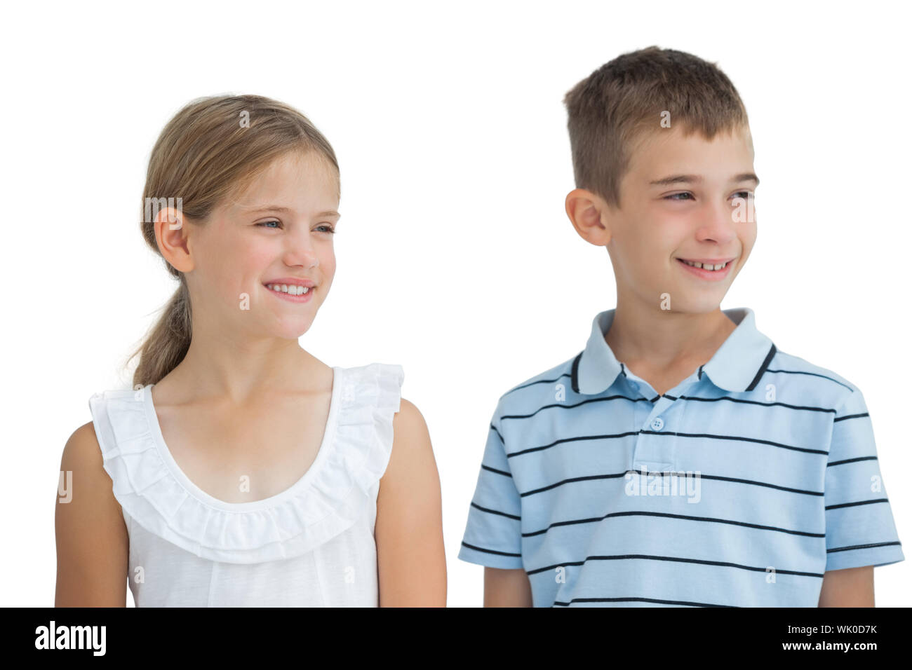 Rilassati fratello e sorella in posa insieme Foto Stock