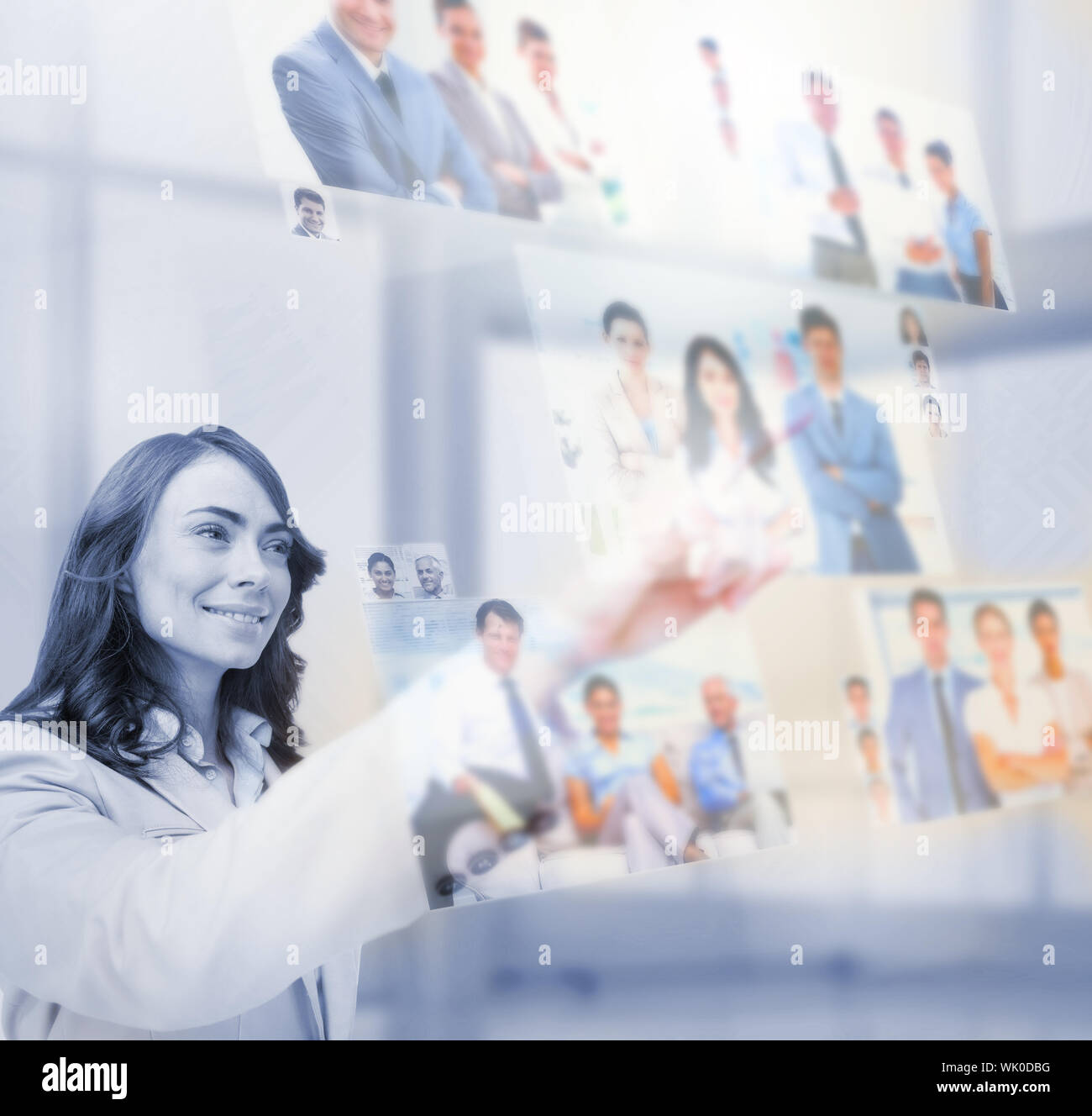 Contenuto imprenditrice della selezione delle foto Foto Stock