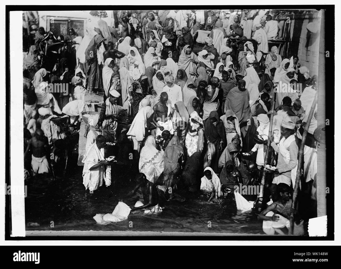 India, un gruppo di pellegrini nel giorno di nuovi anni Foto Stock