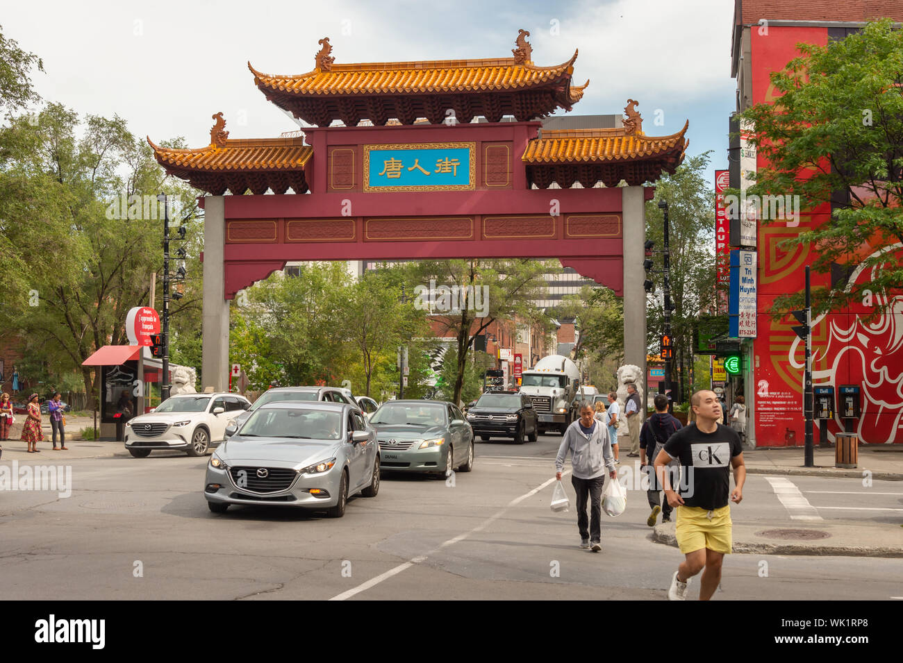 Montreal, CA - 3 Settembre 2019: Chinatown Gateway all'entrata di Montreal a Chinatown Foto Stock