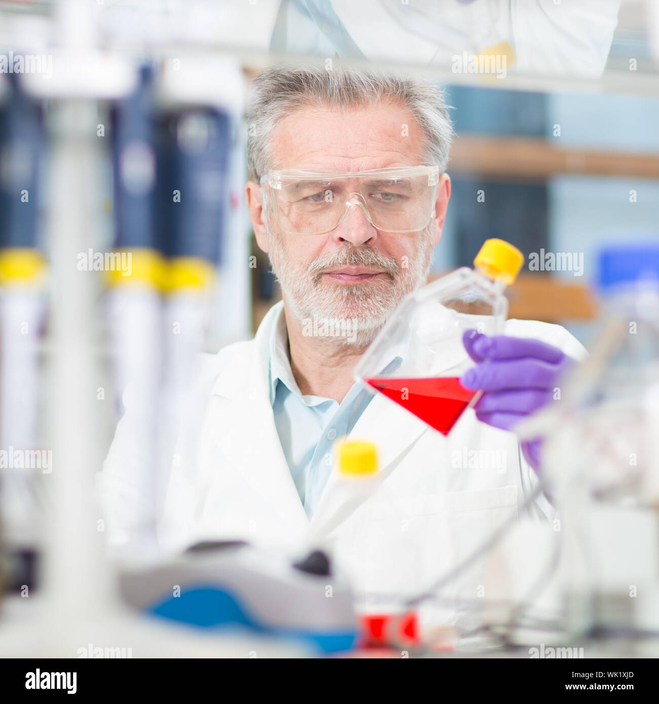 La vita dello scienziato ricerca in laboratorio. Foto Stock