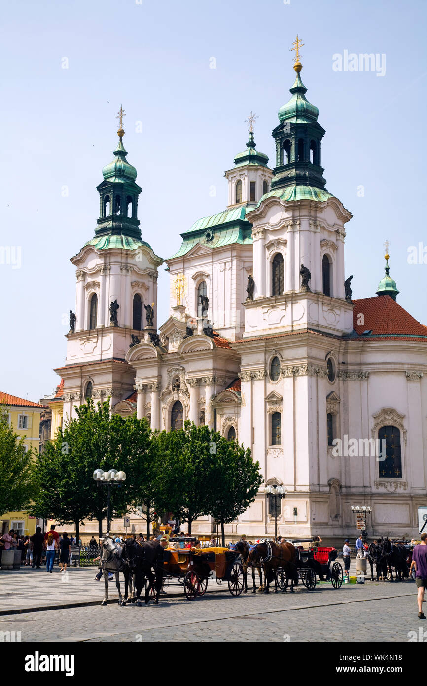 Sv. Mikulas chiesa a Praga Repubblica Ceca. Foto Stock