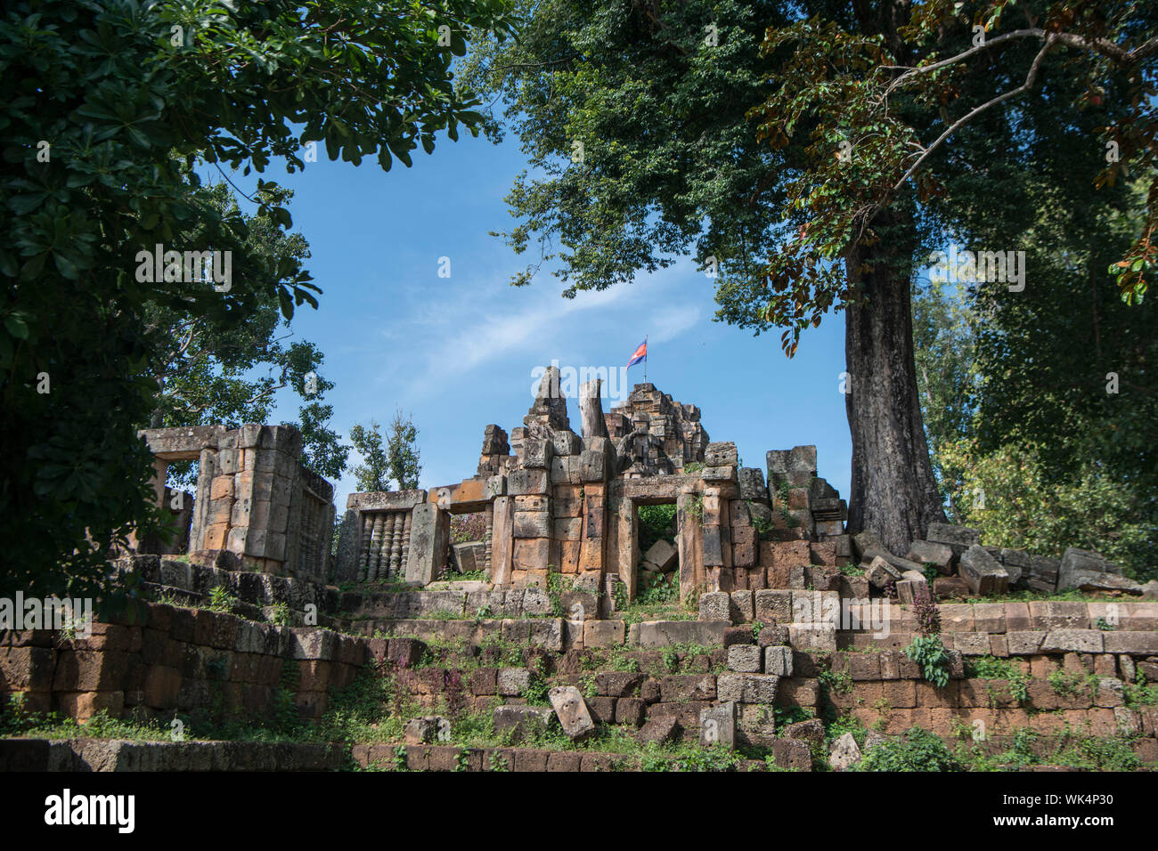 Il wat ek phnom rovine del Tempio Sud della città Battambang in Cambogia. Cambogia, Battambang, Novembre 2018 Foto Stock