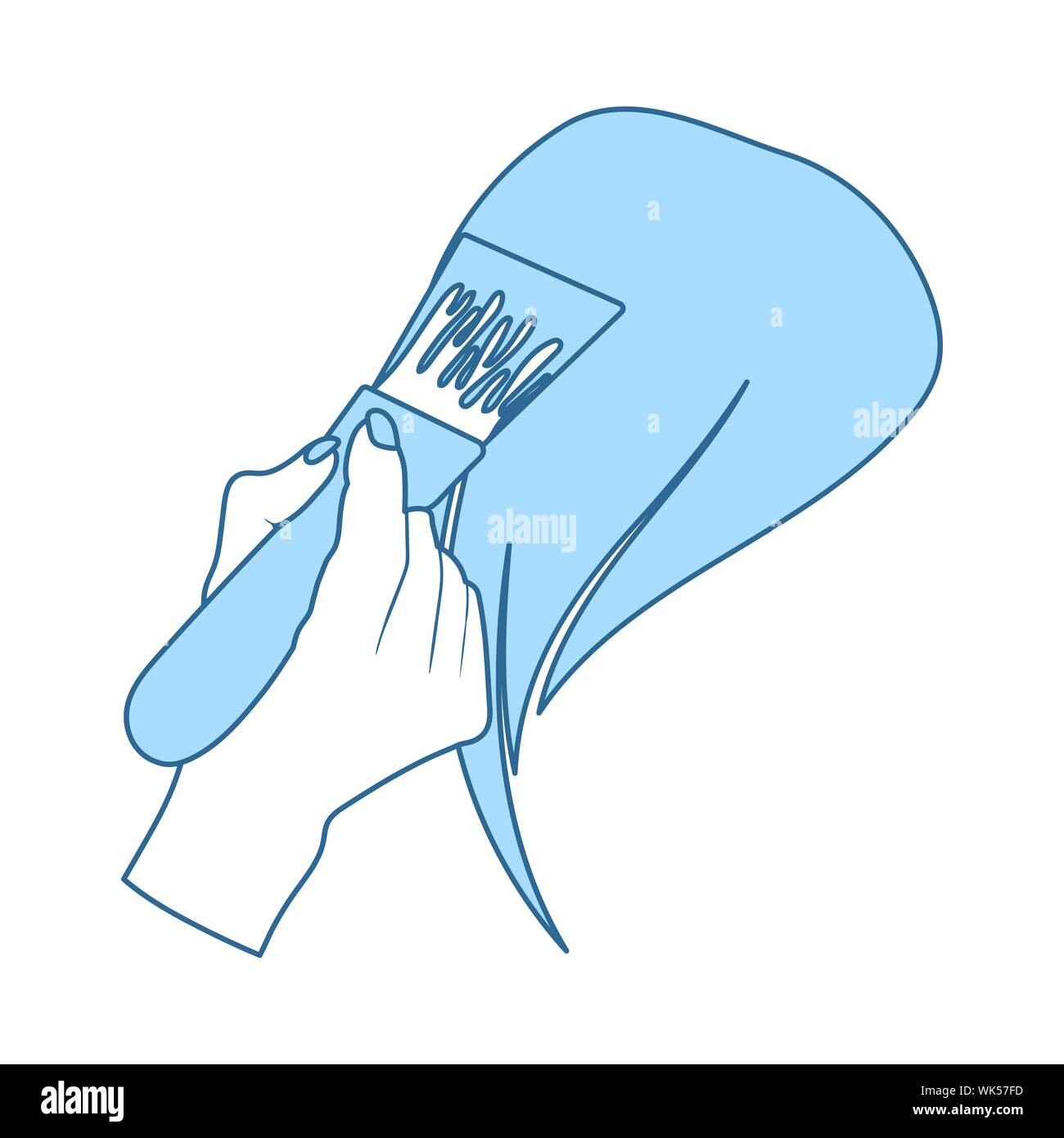 Pittura Icona dei capelli. Linea sottile con riempimento blu Design. Illustrazione Vettoriale. Illustrazione Vettoriale