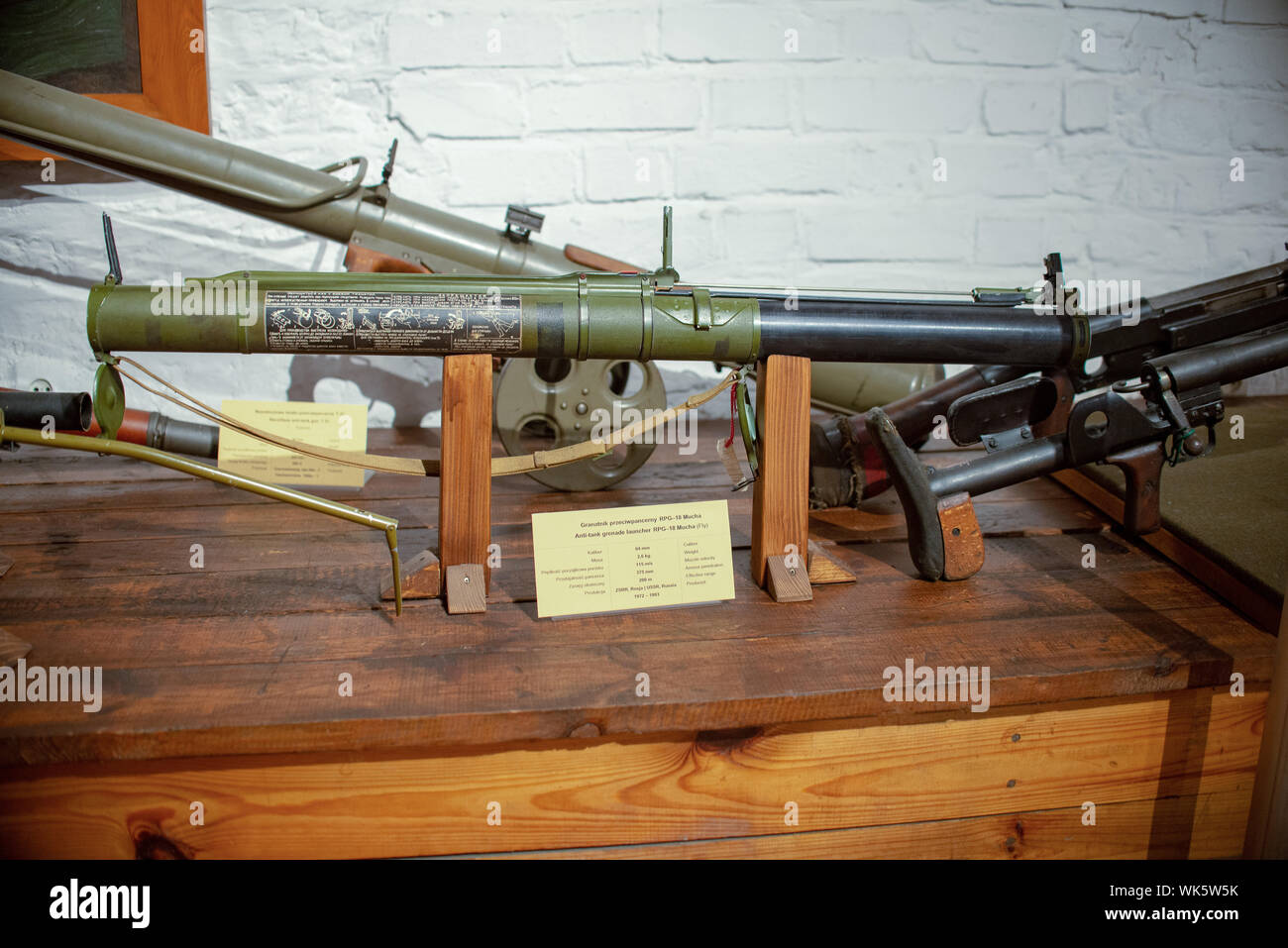 25-giugno-2017 close up su Anti-serbatoio lanciagranate RPG18 Mucha (fly) sul museo di arma a Wroclaw in Polonia Foto Stock
