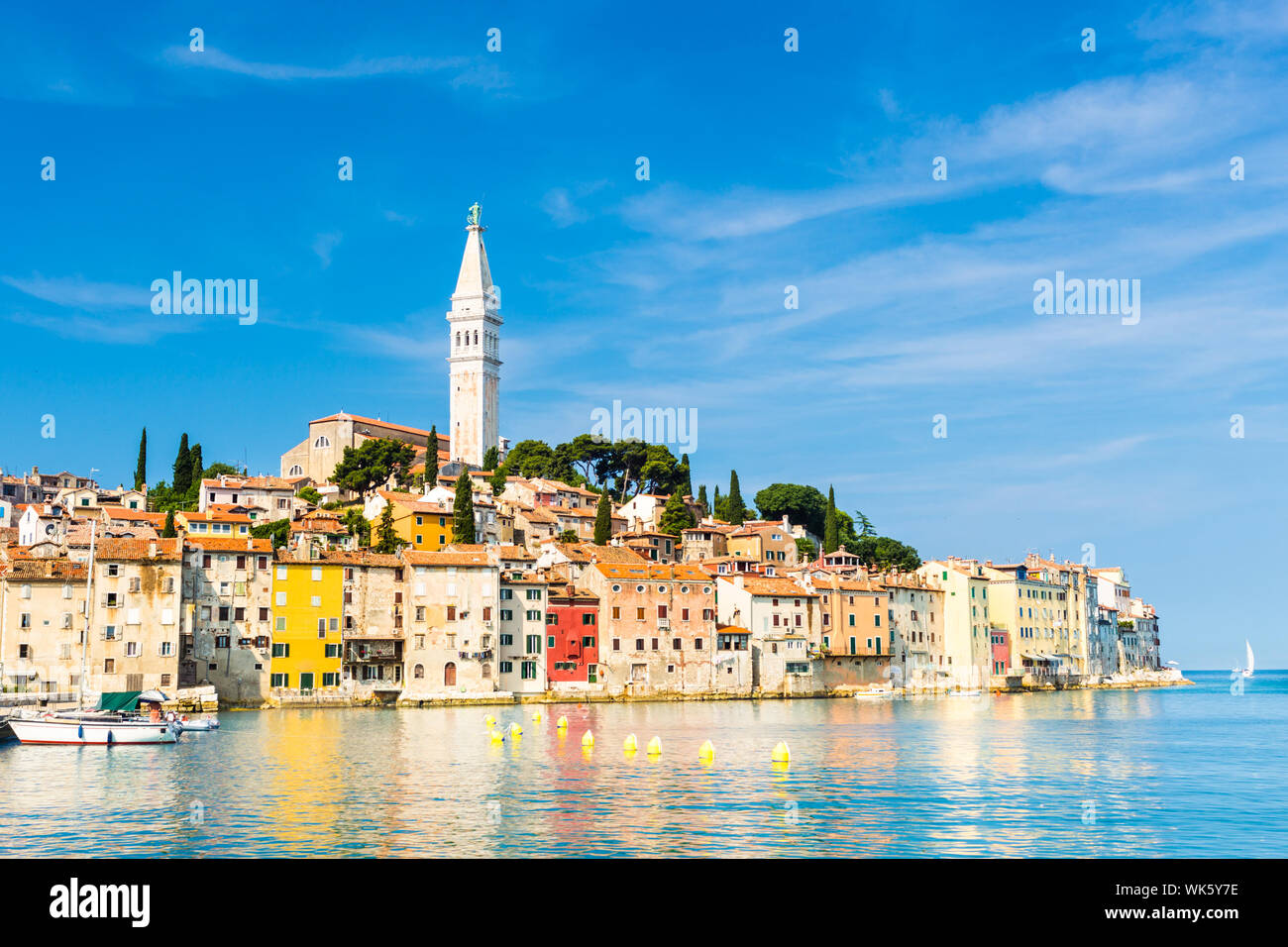 Romantica Rovigno è una città della croazia situata sul Mare Adriatico settentrionale situato sulla costa occidentale della penisola istriana, è una meta turistica molto Foto Stock