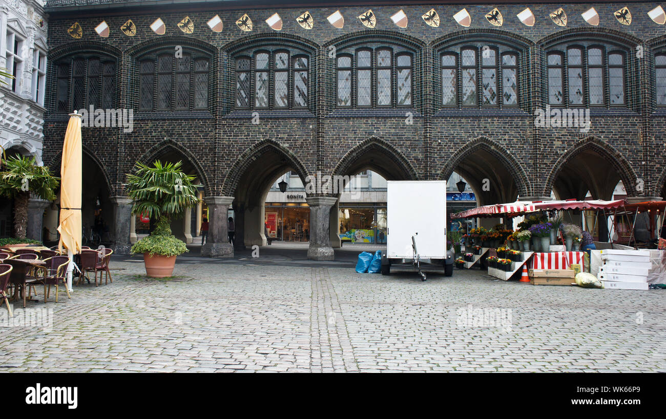 Lubecca, Germania - 07 26 2015 - Town Hall - Lubecker Rathaus presso la piazza del mercato, la bella architettura Foto Stock