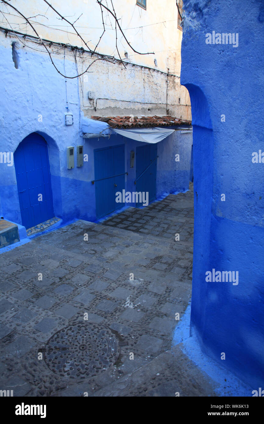 Chefchaouen medine tradizionale e colori in Marocco Foto Stock