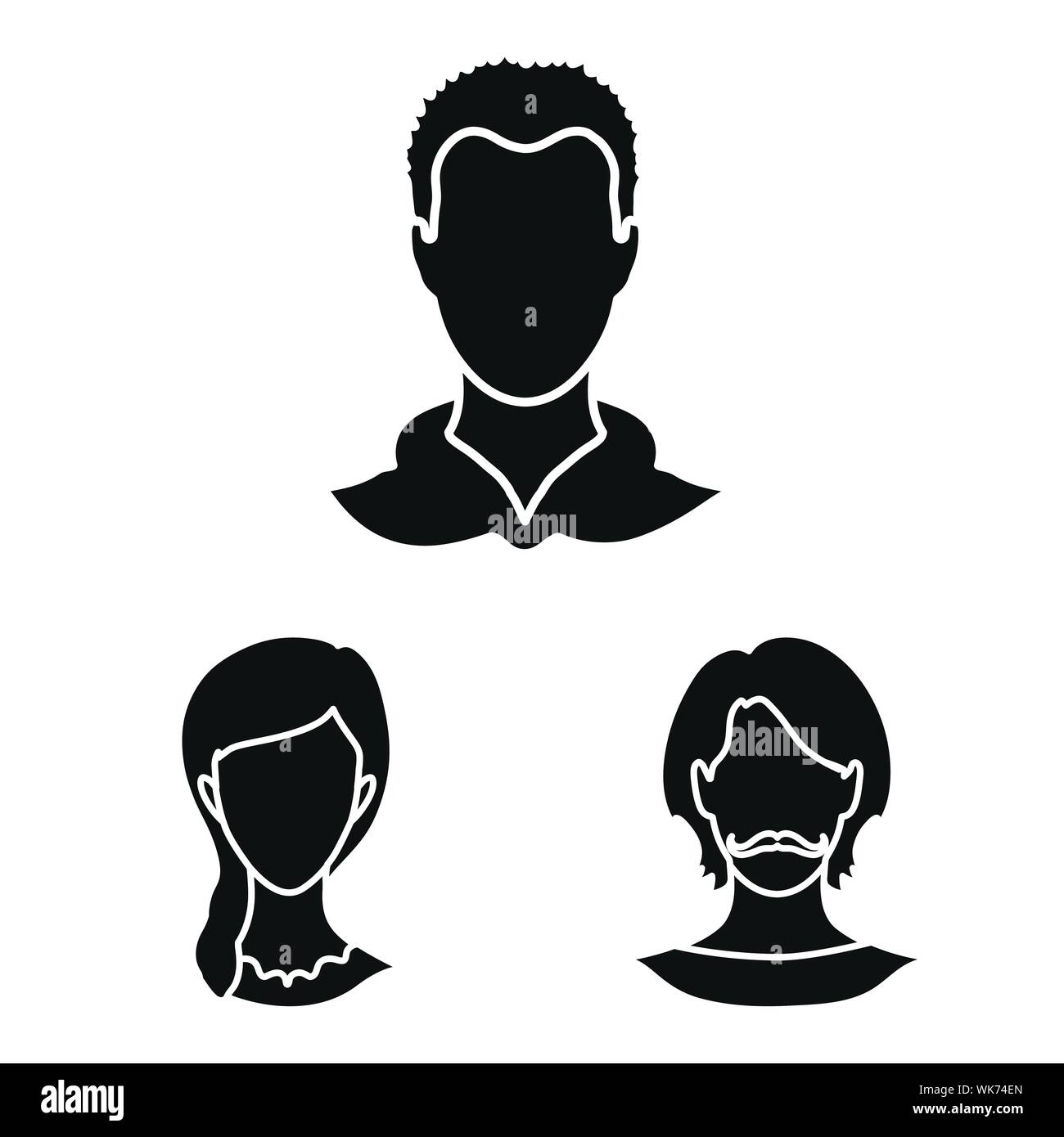 Il design del vettore di carattere e segno di profilo. Raccolta di carattere e stock dummy illustrazione vettoriale. Illustrazione Vettoriale