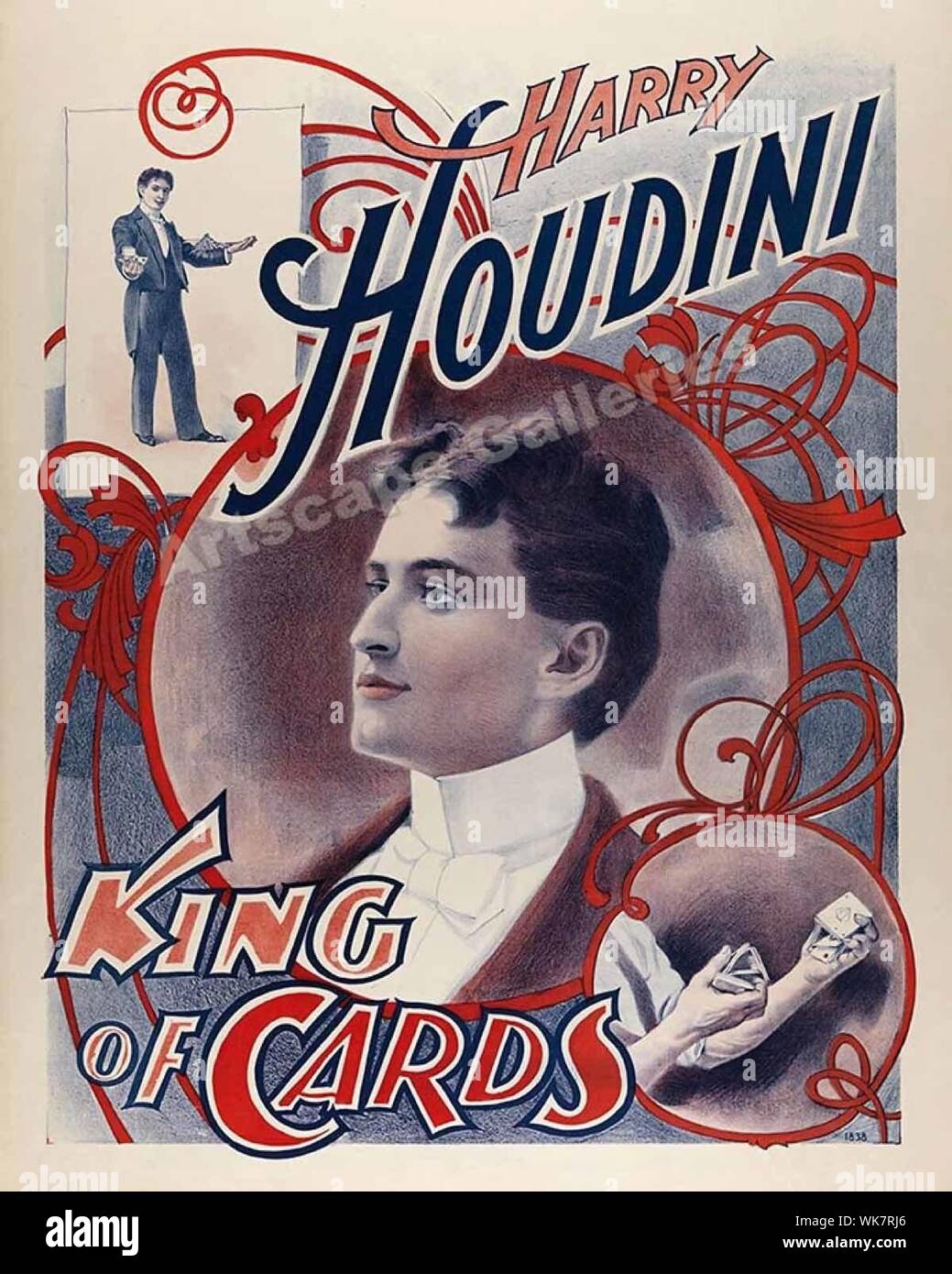 Vintage poster famoso mago Houdini Foto Stock