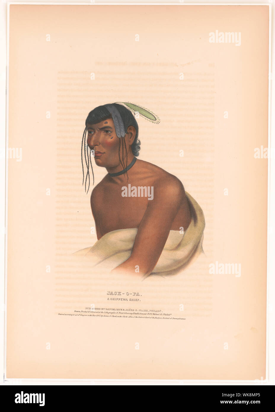 Jack-O-Pa, un Chippewa chief / disegnato, stampati & colorued presso la Litografia e stampa la colorazione di stabilimento n. 94, Noce San Foto Stock