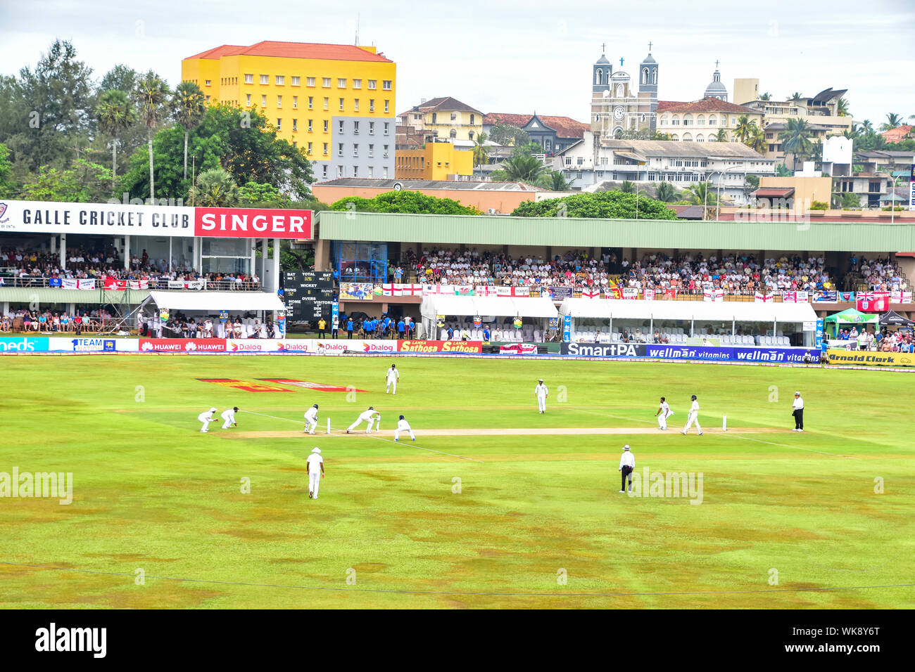 Test Match Cricket, Galle International Cricket Stadium, Galle, Sri Lanka Foto Stock