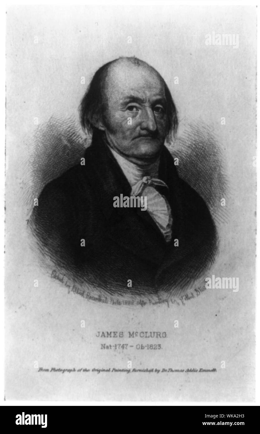 James McClurg, NAT--1747 - ob--1823 / attaccato da Albert Rosenthal, Phila. 1888 dopo la verniciatura da Gibert Stuart. Foto Stock