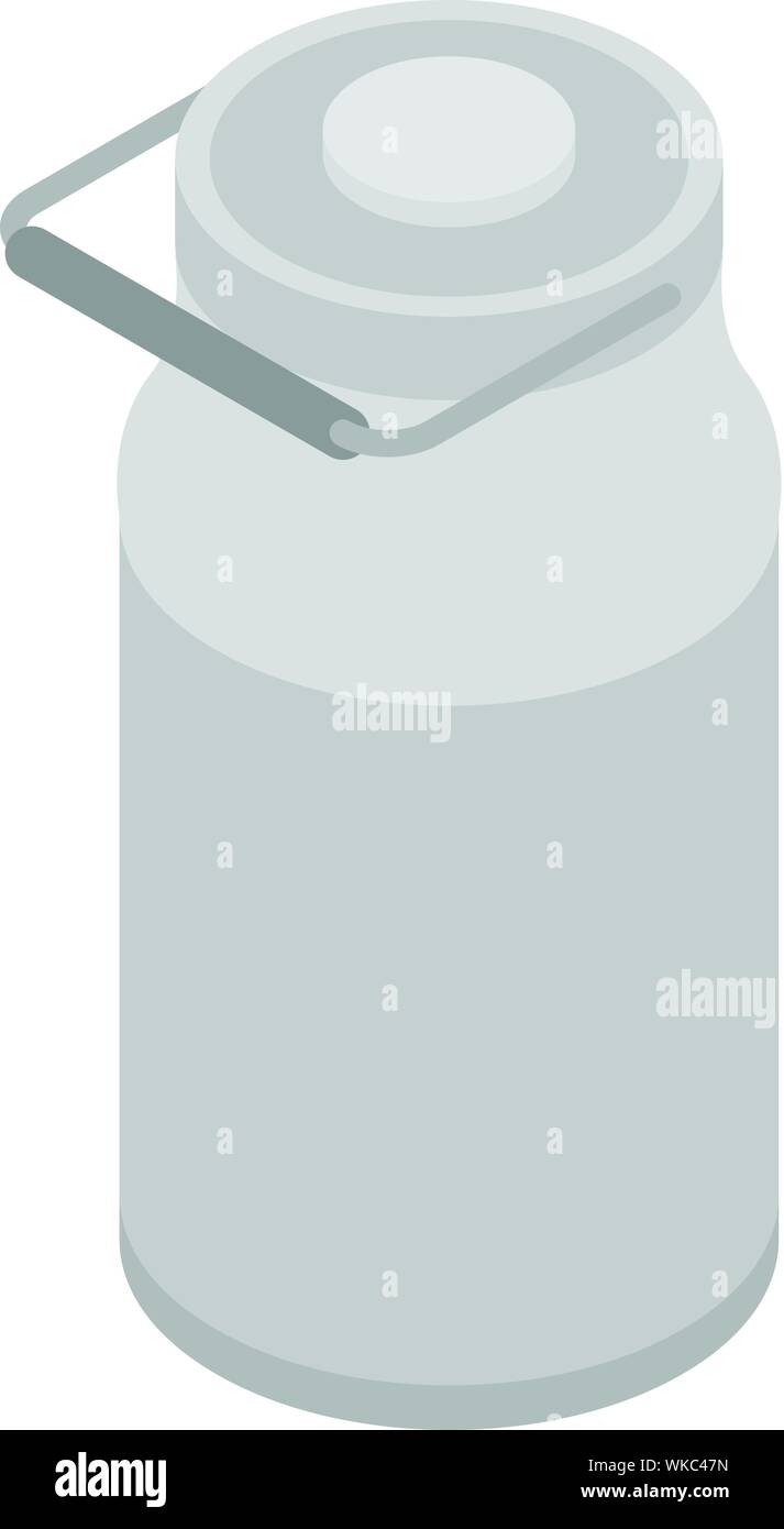 Metallo serbatoio del latte icona, stile isometrico Illustrazione Vettoriale