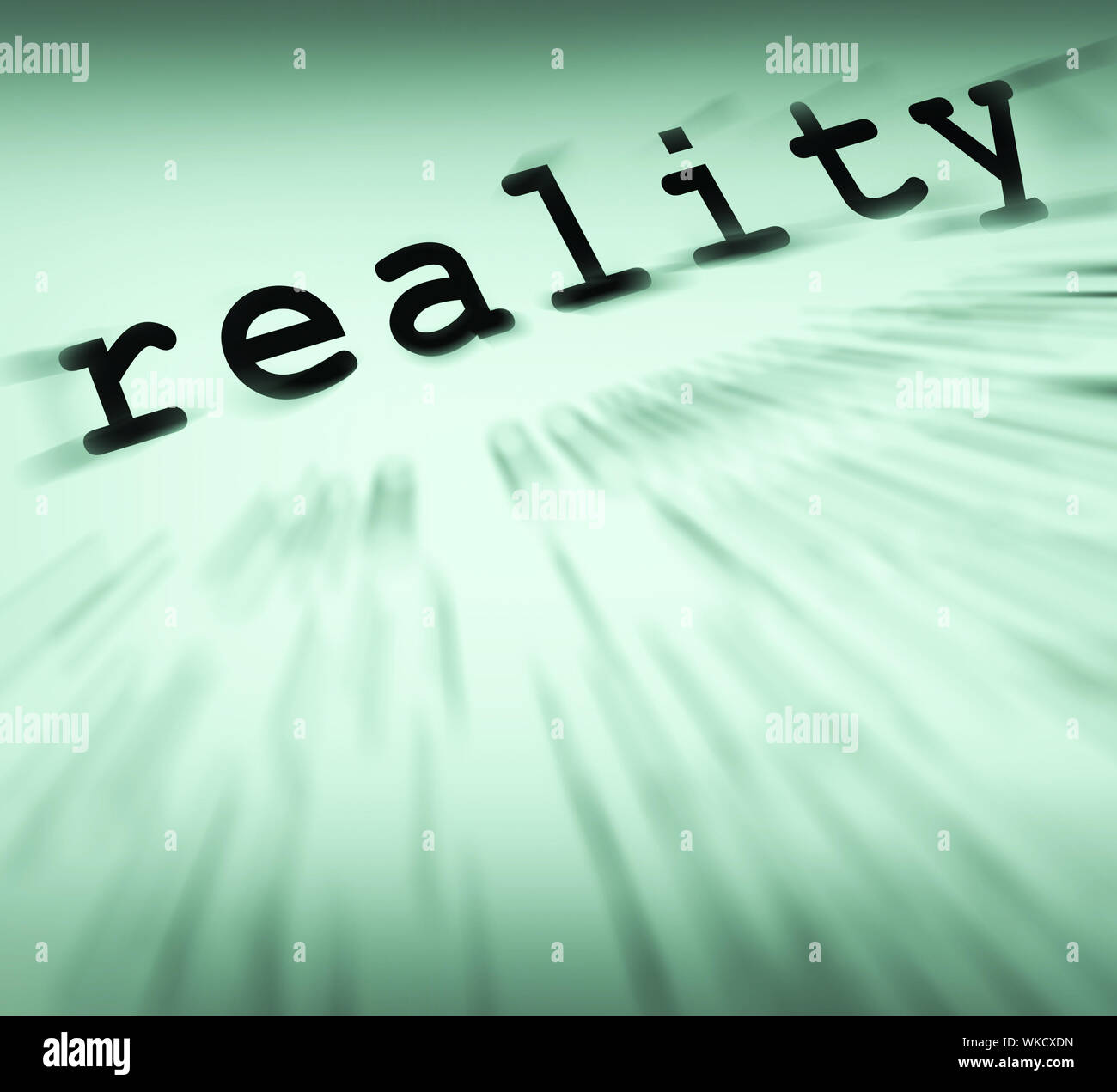 Definizione di realtà visualizzando la certezza della verità e fatti Foto Stock
