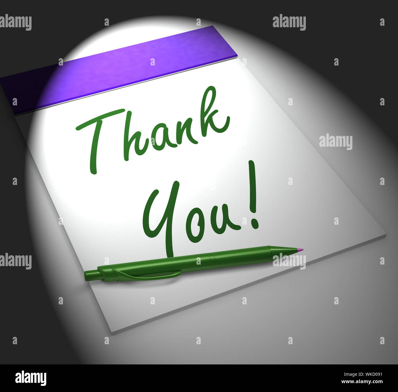 Grazie! Visualizzazione di notebook di riconoscimento o di gratitudine gratitudine Foto Stock