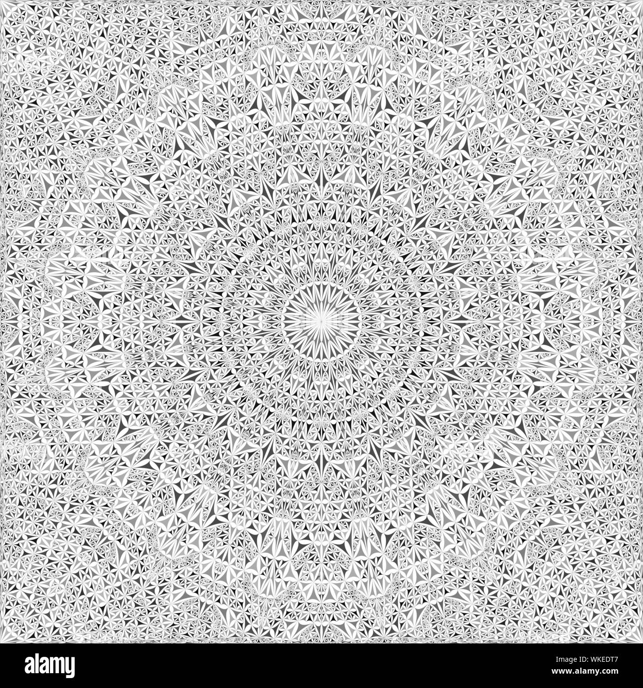 Grigio ripetendo astratto triangolo curvo caleidoscopio Mosaico pattern mandala - Carte da parati - vettore geometrico illustrazione dello sfondo Illustrazione Vettoriale