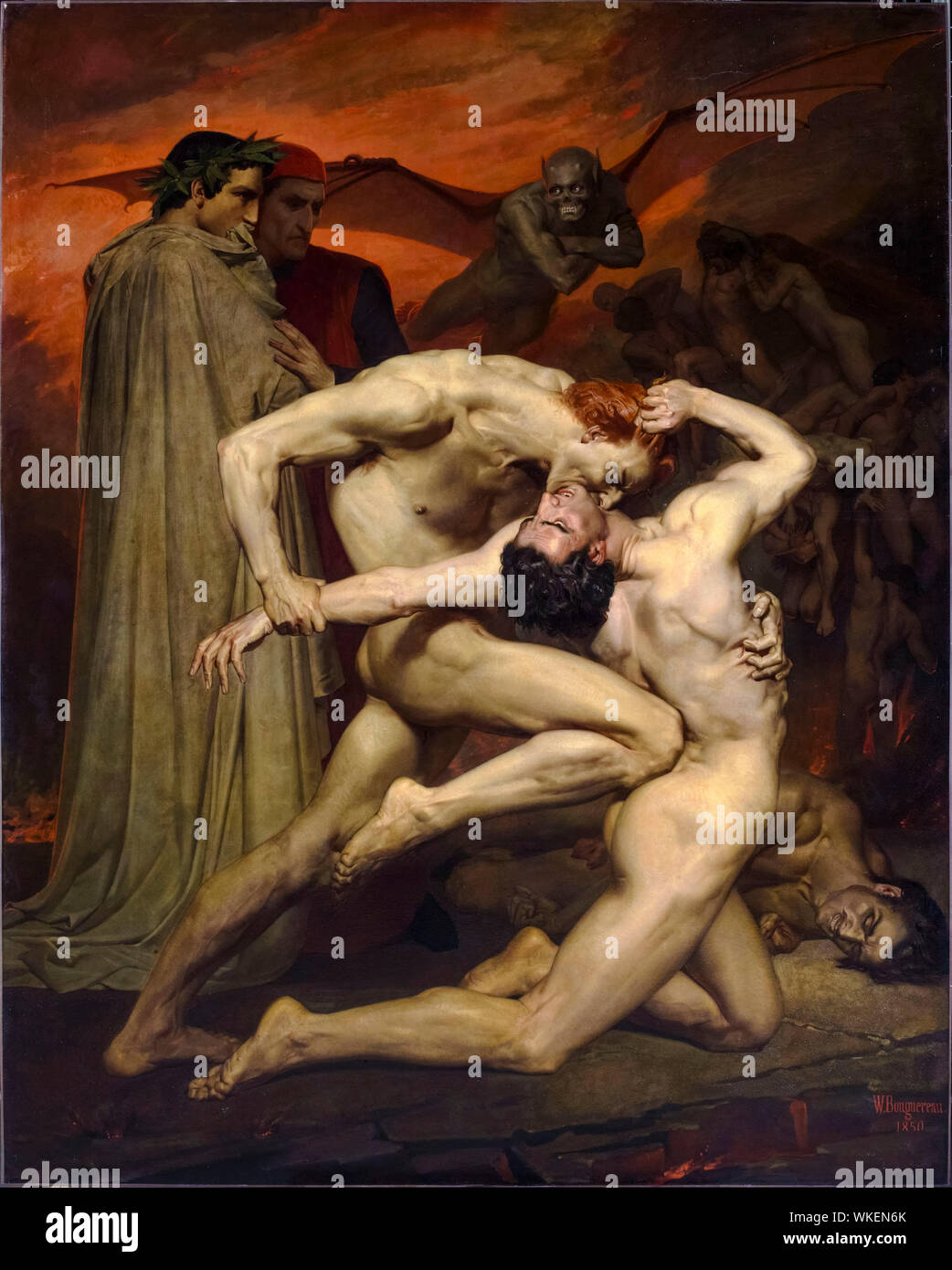William-Adolphe Bouguereau, pittura, Dante e Virgil in Inferno, 1850 Foto Stock