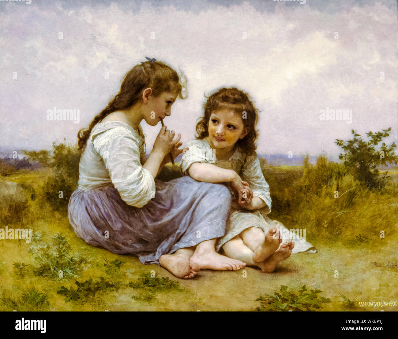 William-Adolphe Bouguereau, una infanzia idillio, pittura, 1900 Foto Stock