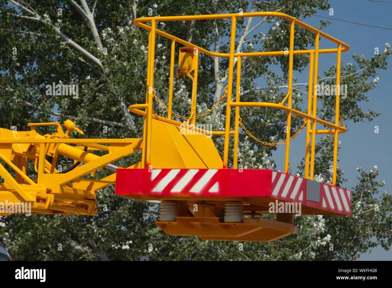 Non vi sono speciali automobili per prestazioni di opere a grande altezza Foto Stock