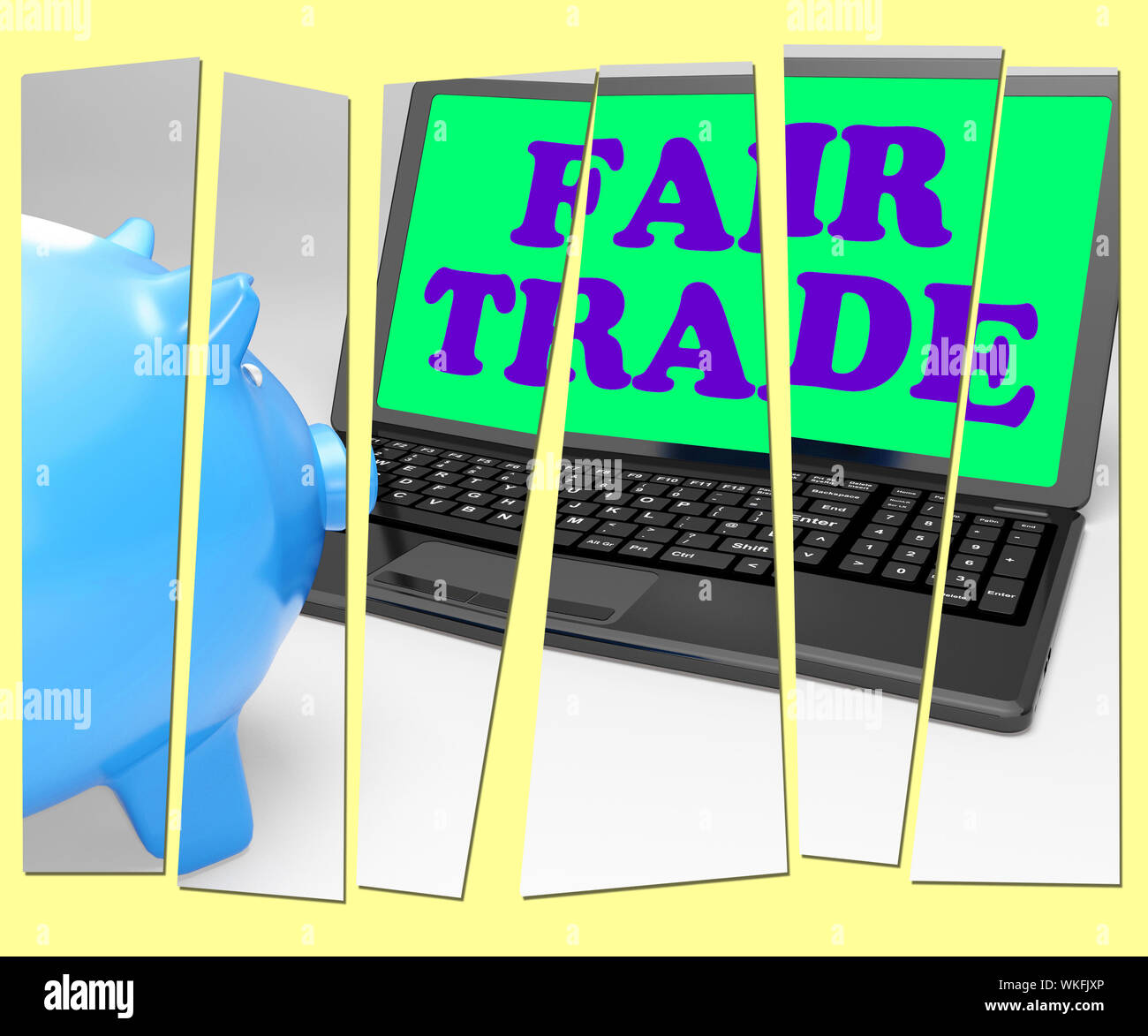 Il commercio equo e solidale Salvadanaio significato Fairtrade Shopping etico Foto Stock