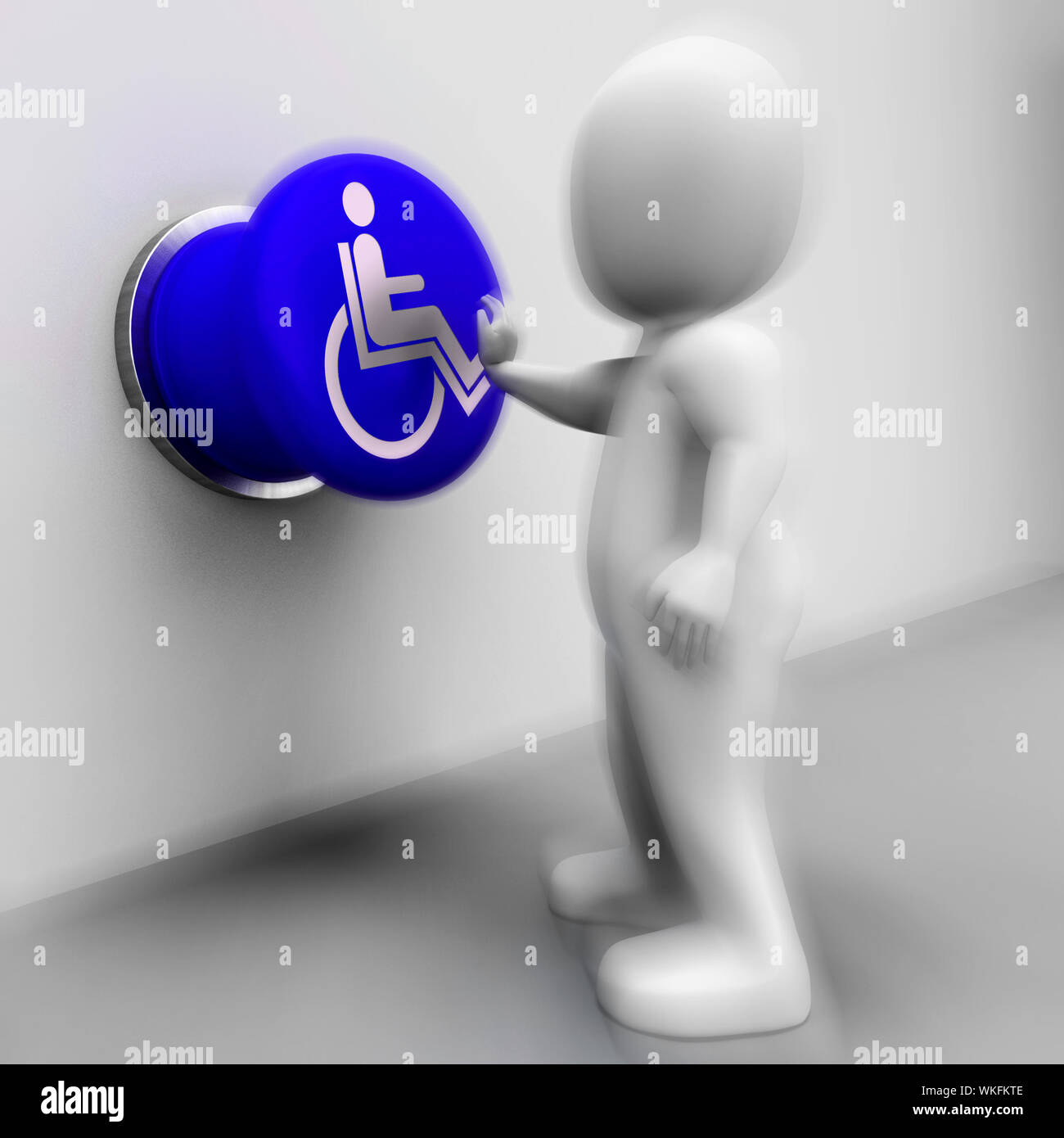 Sedia a rotelle premuto mostra handicap fisico e l'immobilità Foto Stock