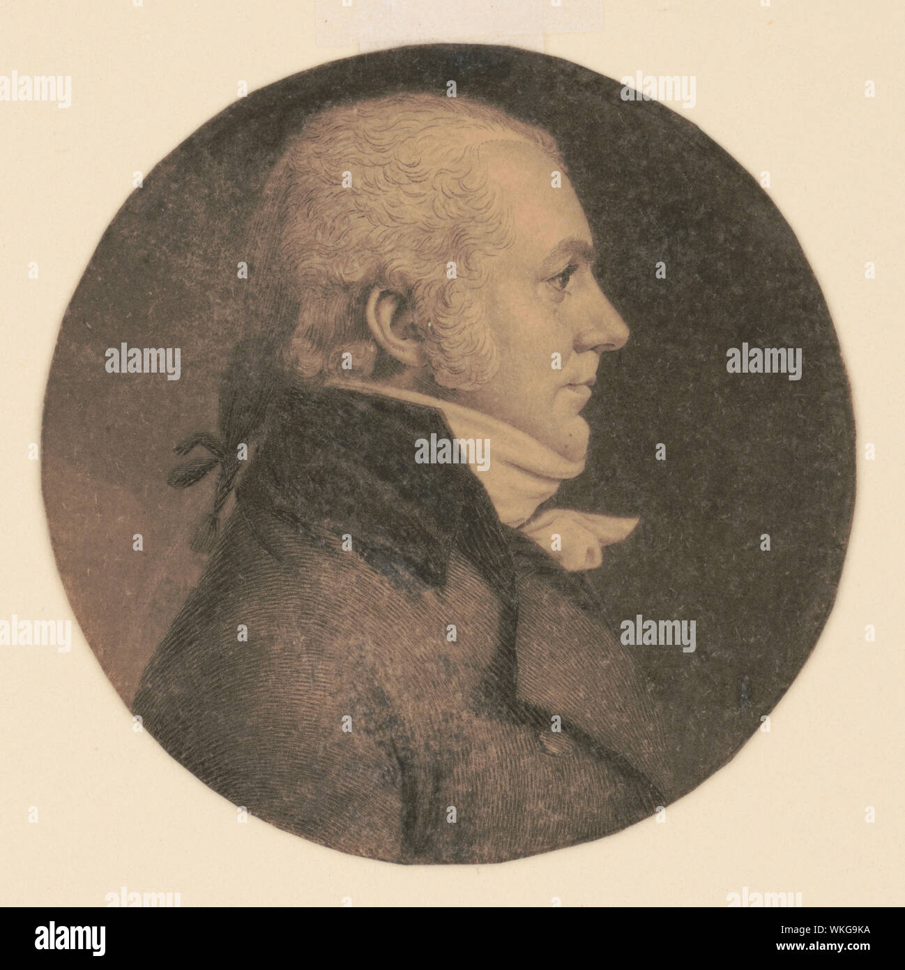 John B. Evens, testa e spalle ritratto, Profilo destro Foto Stock