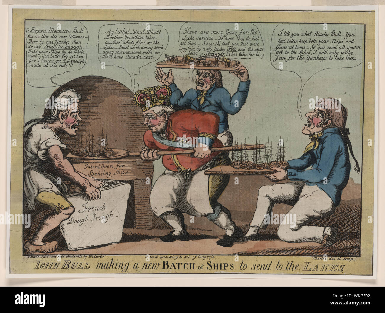 John Bull la realizzazione di un nuovo lotto di navi per inviare ai laghi / Charles, del et sculp. Foto Stock