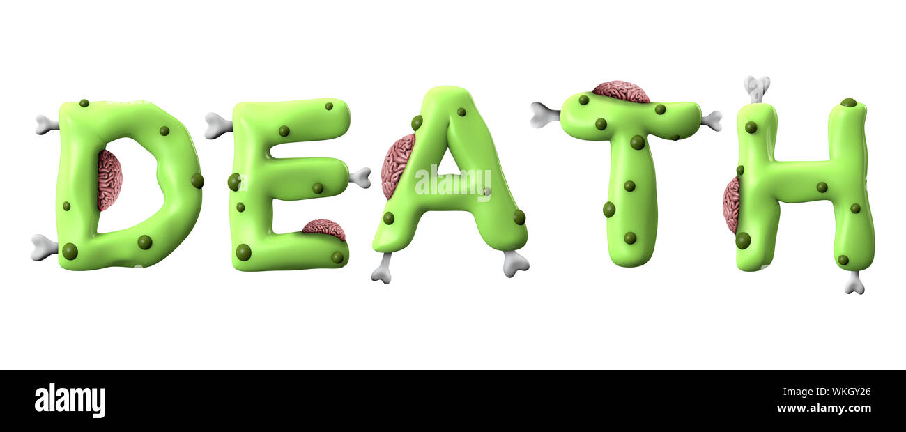 La morte halloween parola fatta da zombie verde scritte Foto Stock