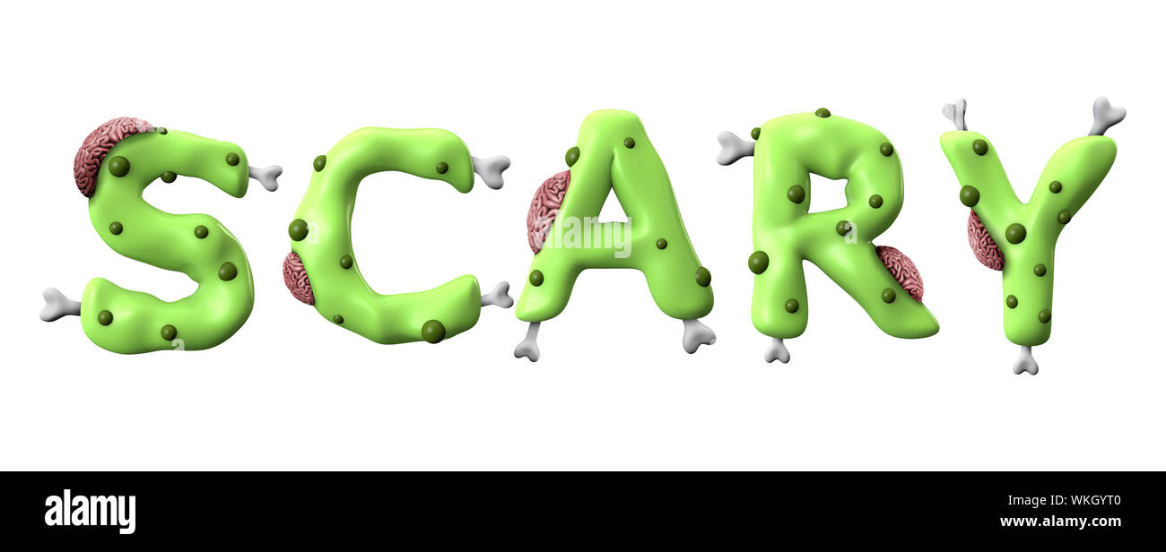 Scary Halloween parola fatta da zombie verde scritte Foto Stock