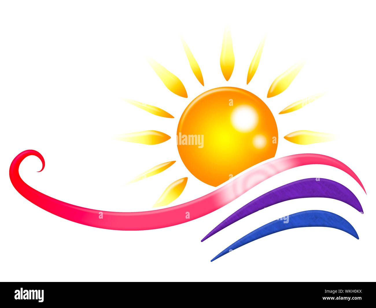 Raggi di sole che mostra volteggiano Sunburst e luce solare Foto Stock