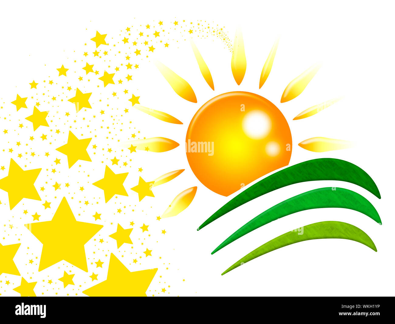 Raggi di sole che indica Sunbeam artistico e twist Foto Stock
